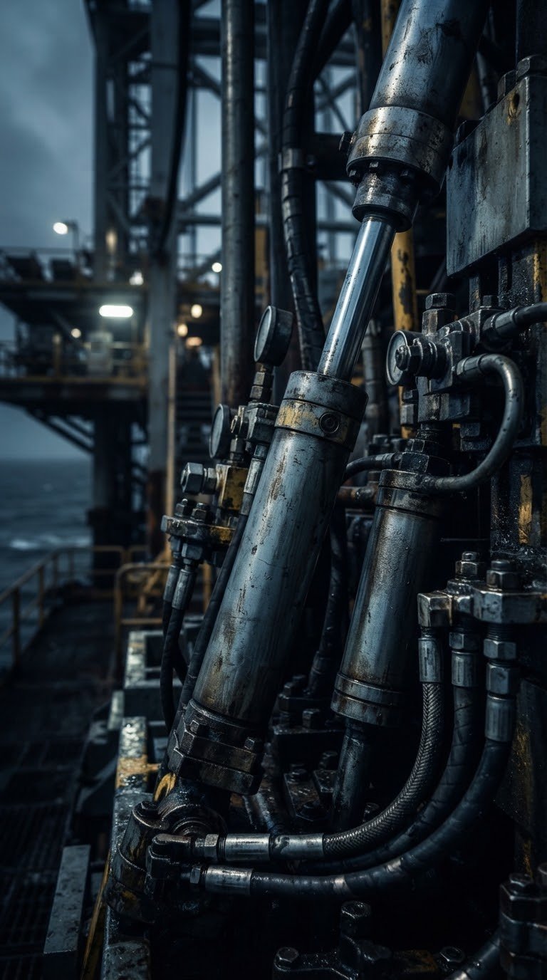 Heavy mechanical equipment in an offshore industrial environment